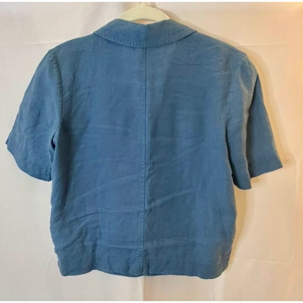 Everlane The Linen Workwear Shirt in Deep Blue Boxy and Oversized sz. XXS - Picture 3 of 8